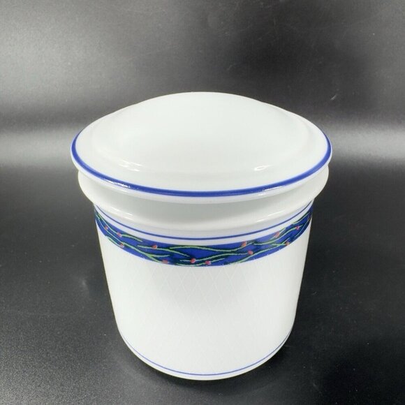 Dansk New Scandia Porcelain Trellis Floral Sugar And Creamer Blue White Set 2 - Picture 11 of 14